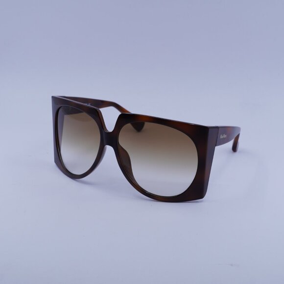 MaxMara ANNE MM0023 52F Sunglasses Havana Geometric Frame, Brown Lenses - Picture 3 of 12